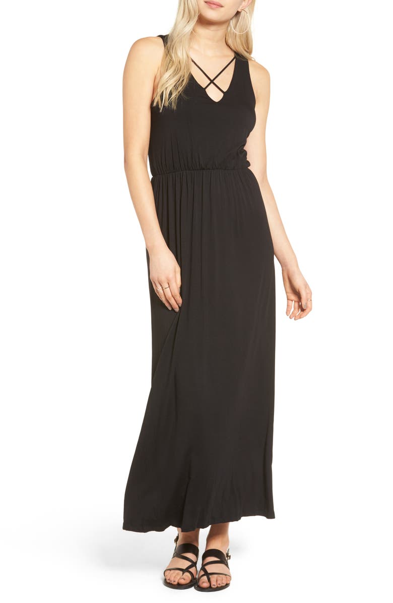 All in Favor Cross Front Maxi Dress, Main, color, 