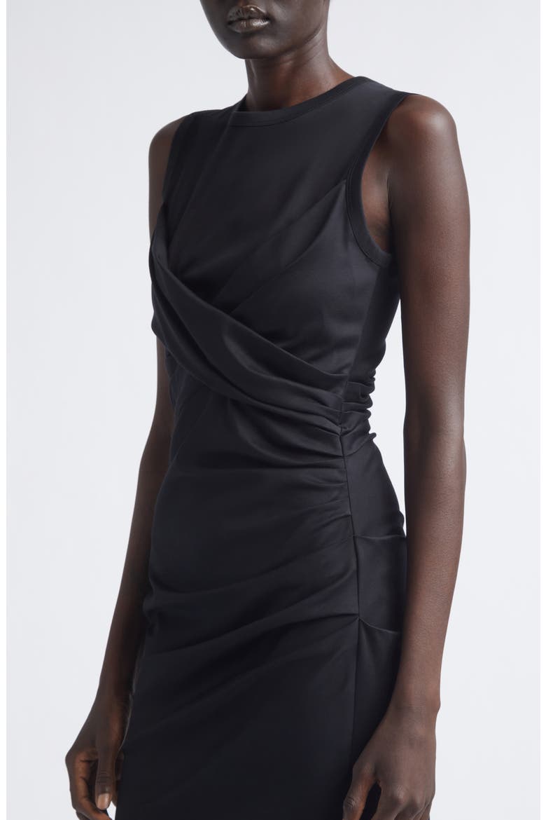 Zafira Mercerized Cotton Jersey Midi Dress, Alternate, color, BLACK