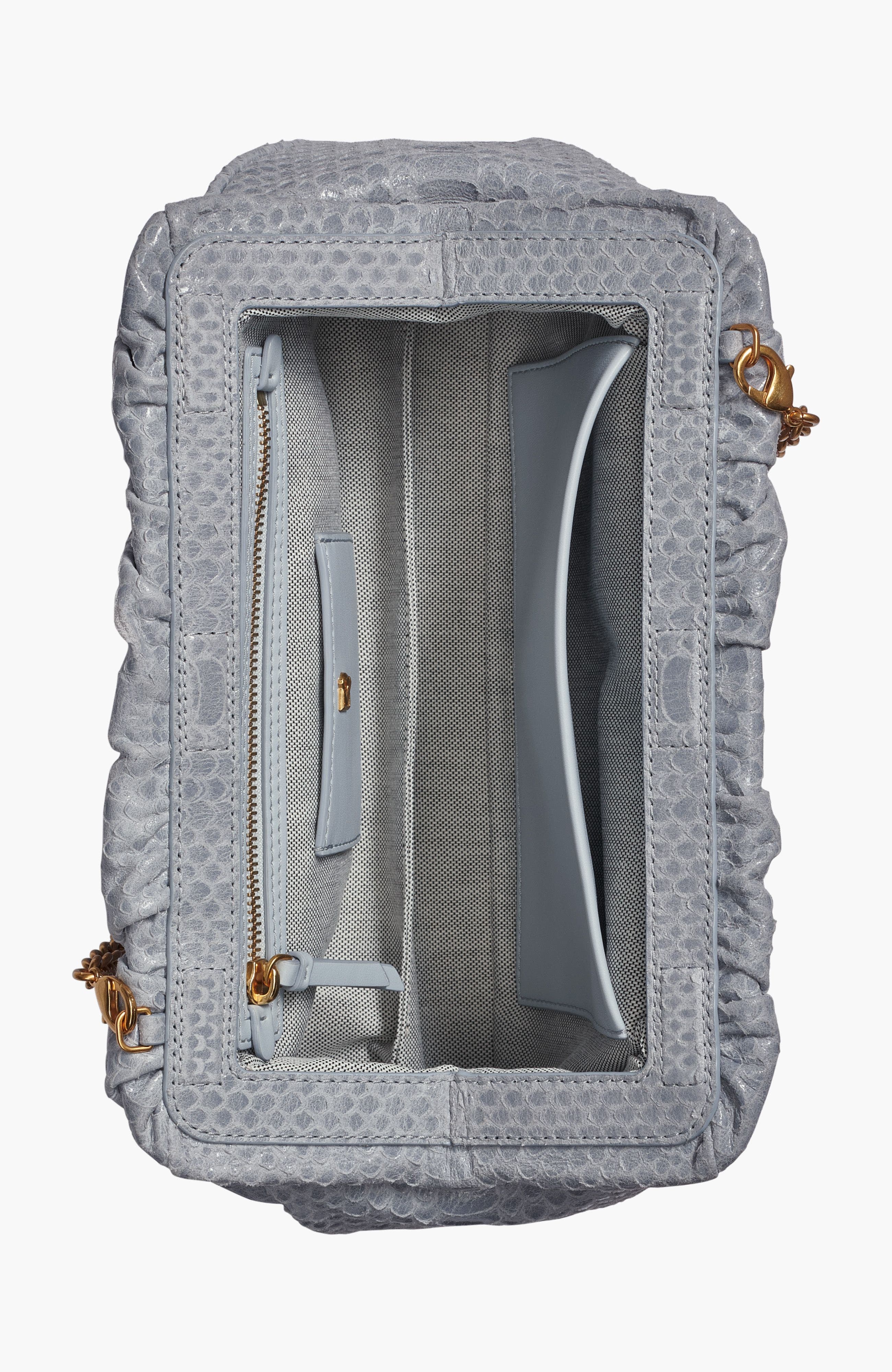 Donna Karan New York Bella Clutch, Alternate, color, Sky Grey