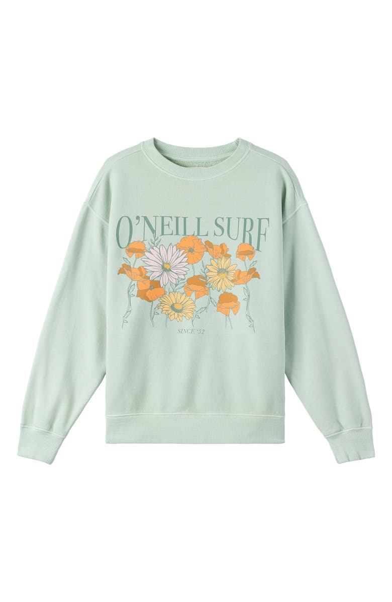 O'Neill Kids' Skylar Graphic Sweatshirt, Main, color, Seafoam