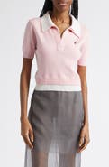 MONSE Doubled Crop Merino Wool Polo Sweater