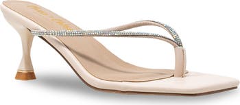 Rhinestone Kitten Heel Sandal
