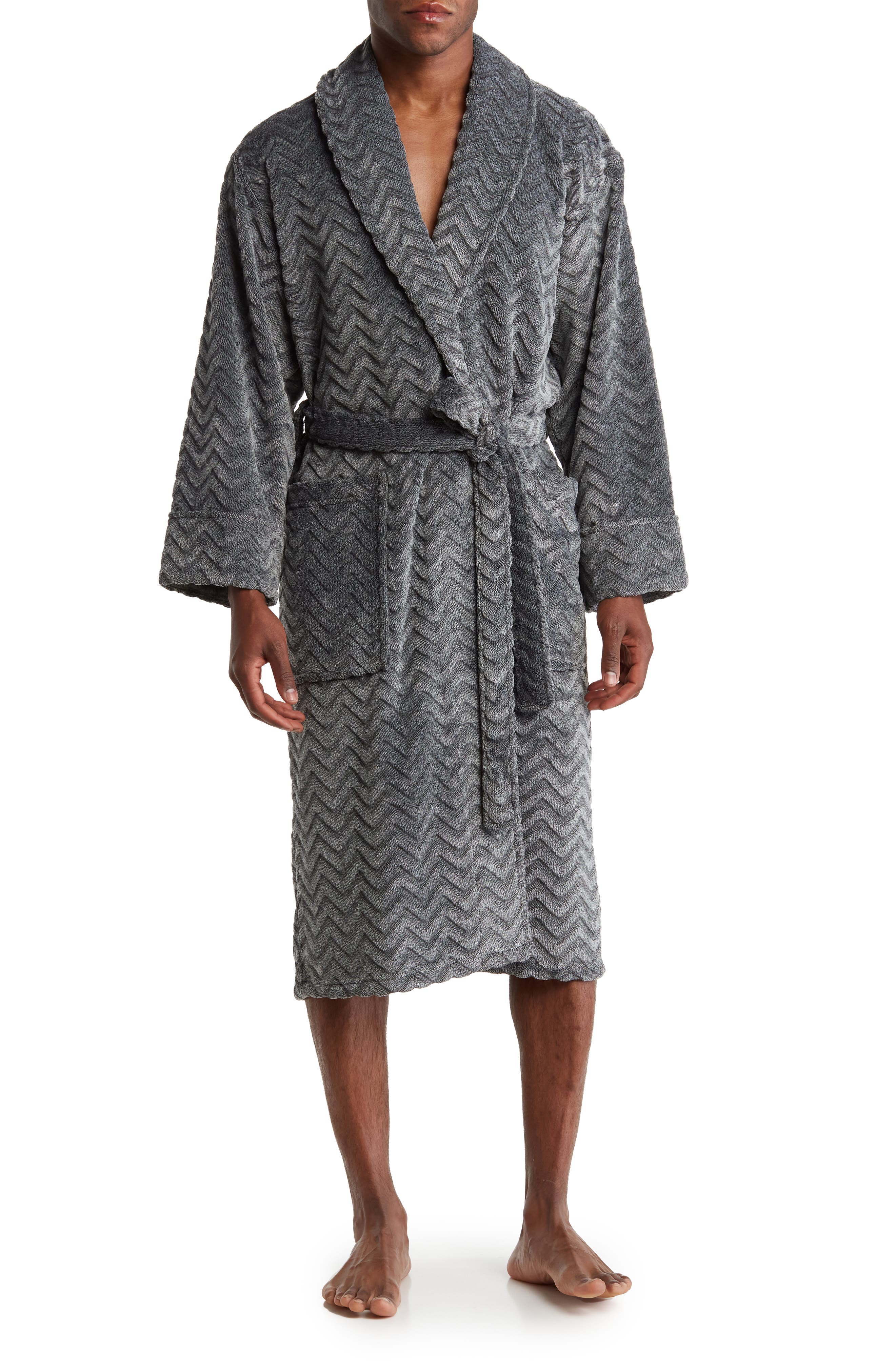 Plush Herringbone Fleece Robe
