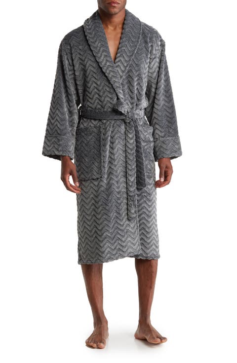 Plush Herringbone Fleece Robe