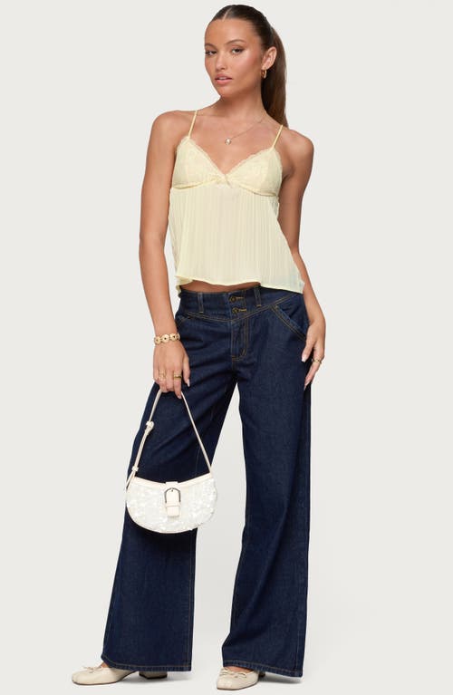 Edikted Rhian Lace Pleated Camisole In Yellow