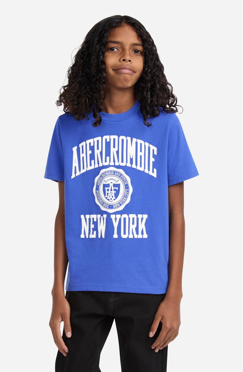 abercrombie kids Kids' Collegiate Tee, Alternate, color, Dazzling Blue
