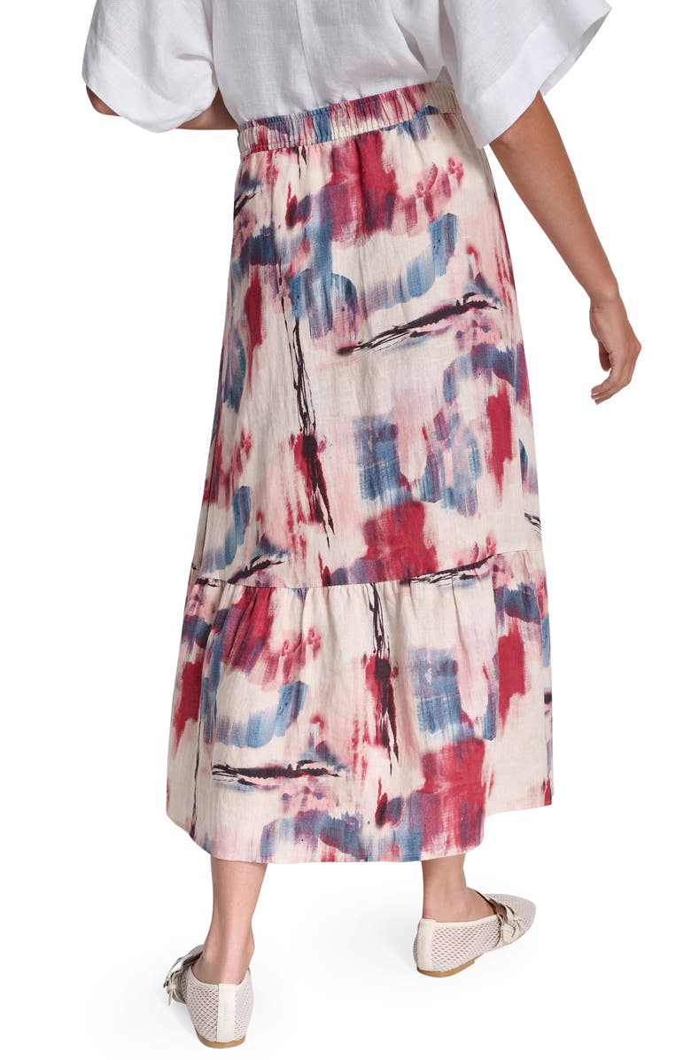 DKNY Print Linen Midi Skirt, Alternate, color, Urban Bloom