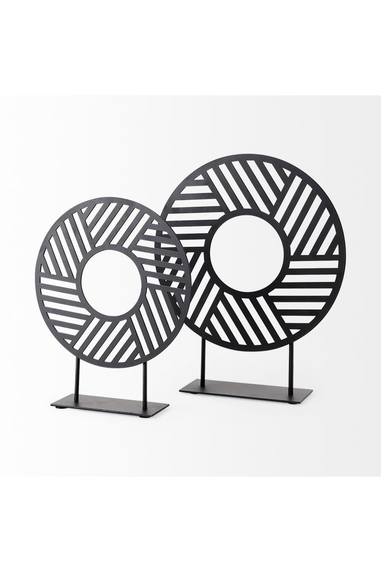 Micra Metal Decorative Object on a Stand, Alternate, color, Black
