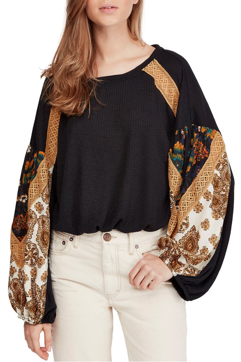 Casual Clash Top, Main, color, BLACK
