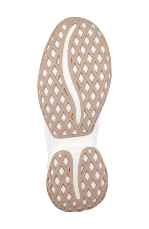 Roger Vivier Viv Run Crystal Embellished Buckle Sneaker In Bianco/daino