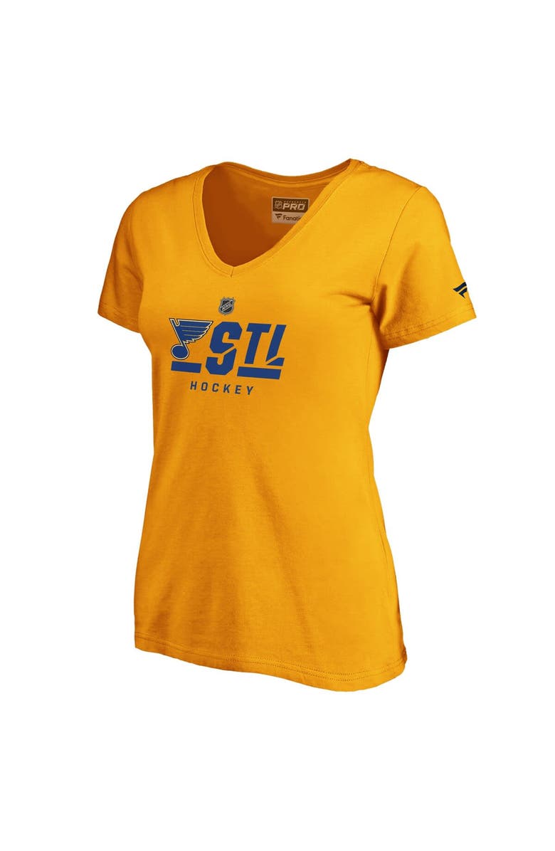 FANATICS Women's Fanatics Branded Gold St. Louis Blues Authentic Pro Secondary Logo V-Neck T-Shirt, Alternate, color, 