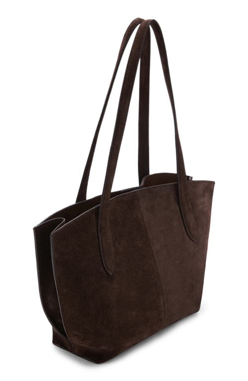 Mango Mini Suede Shopper Bag In Brown