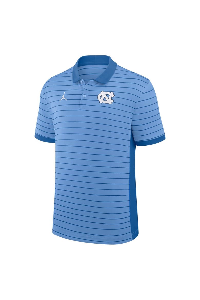 Men's Jordan Brand Carolina Blue North Carolina Tar Heels 2025 Early Season Coaches Sideline Victory Stripe Performance Polo, Alternate, color, Light Blue