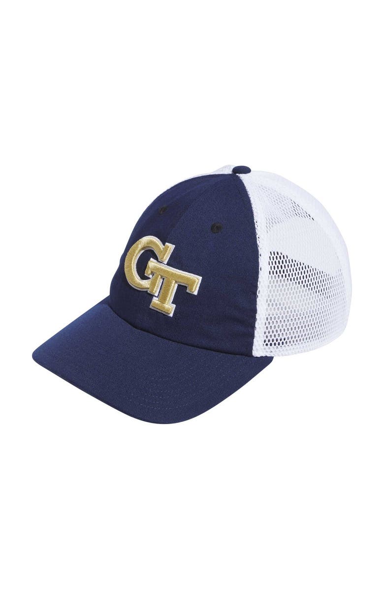 adidas Men's adidas Navy Georgia Tech Yellow Jackets Mascot Slouch Trucker Adjustable Hat, Main, color, Navy