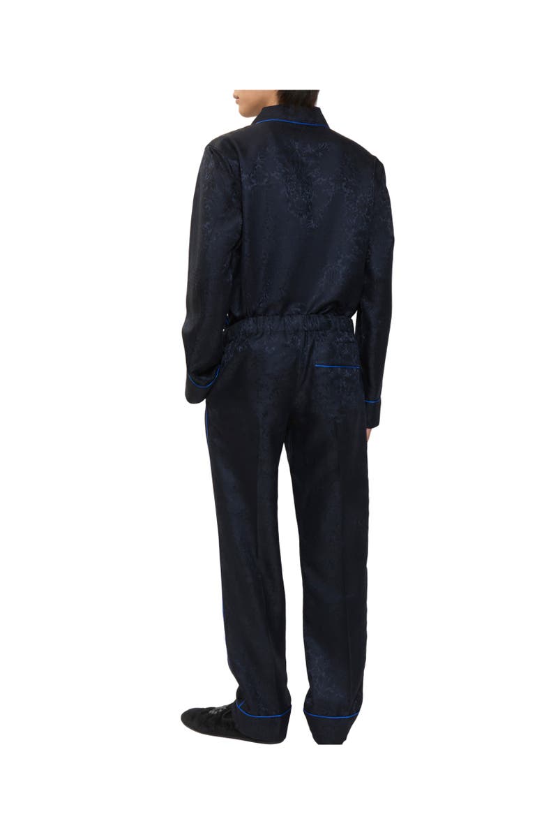 Burberry Sunflower Silk Pyjama Trousers, Alternate, color, Silhouette Black