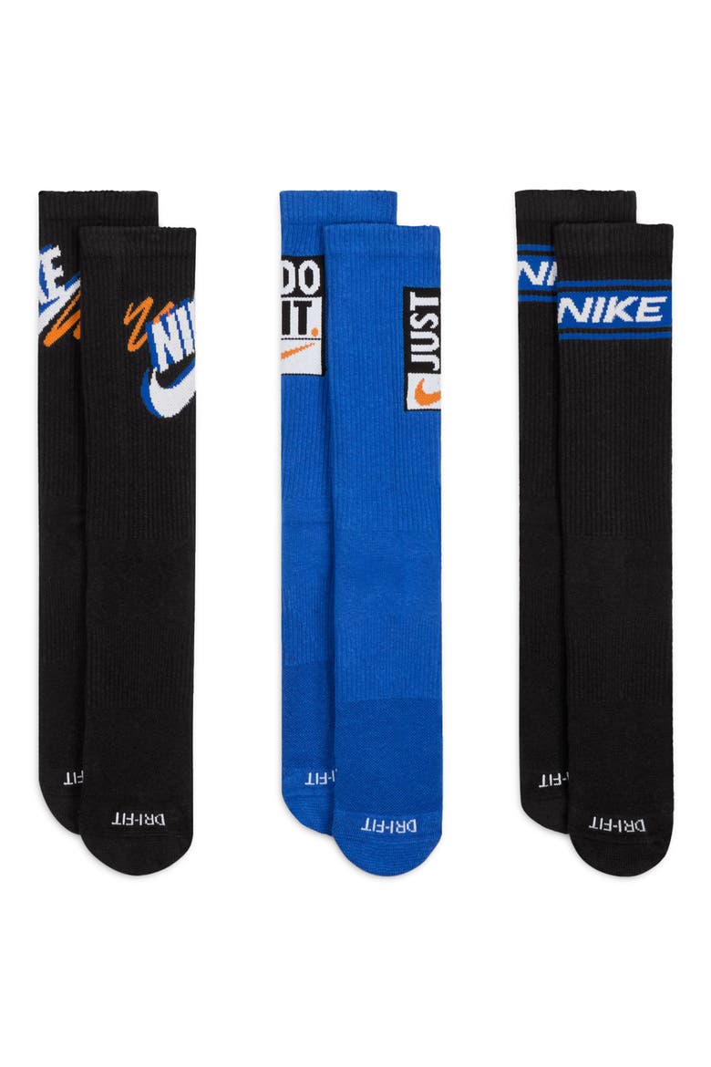 Assorted 3-Pack Dri-FIT Crew Socks, Main, color, 902 MLTCLR