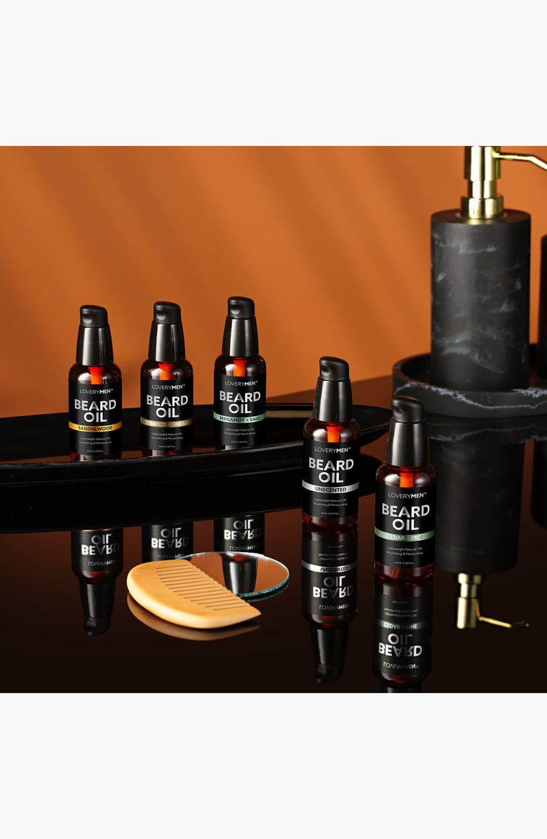 Lovery Premium 5 Piece Beard Oil Set Set with Argan and Jojoba Oil, Alternate, color, NO COLOR