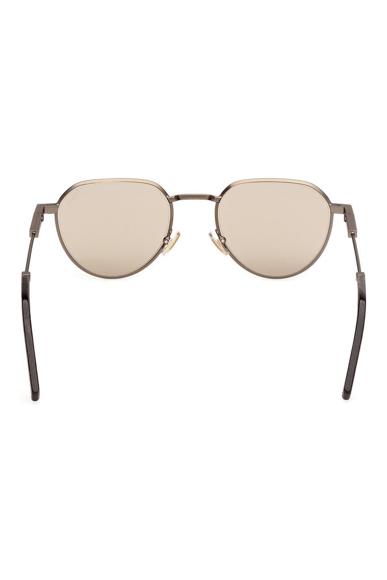 54mm Round Sunglasses, Alternate, color, ANTIQUE LIGHT GOLD / BROWN