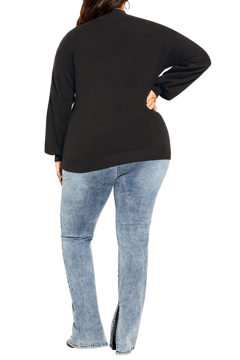 Keyhole Mock Neck Sweater, Alternate, color, BLACK