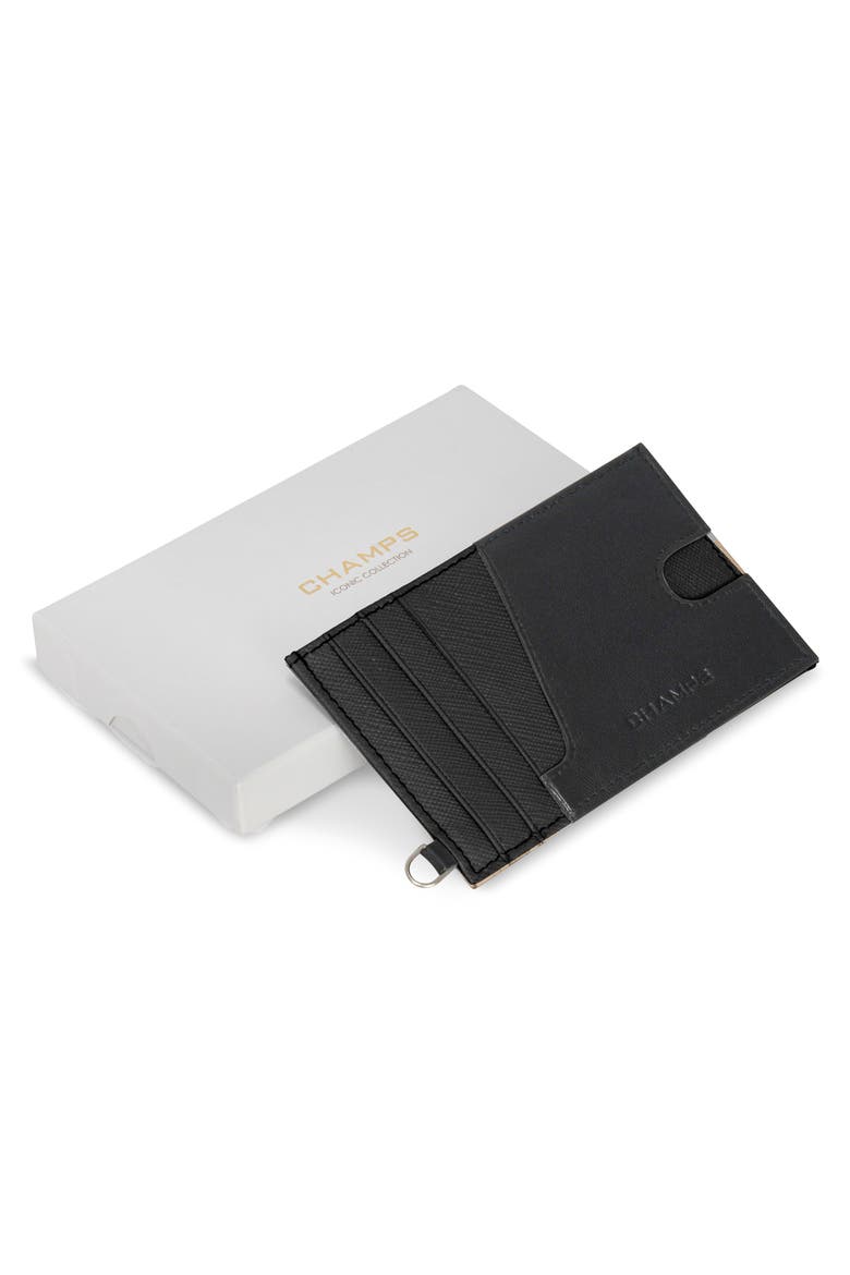 Iconic Leather Card Case, Alternate, color, BLACK/ BLACK