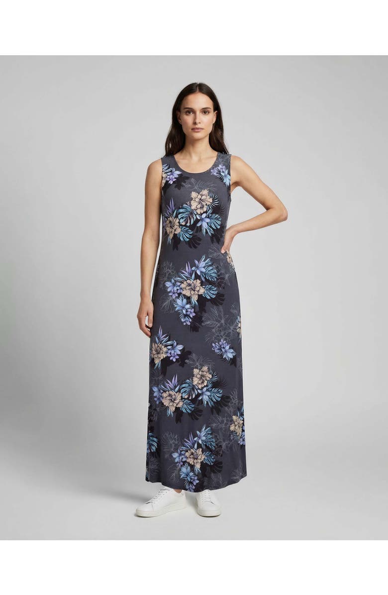 Lords of Harlech Exotic Floral Womens Sleeveless Midi Dress, Main, color, Exotic Floral Black