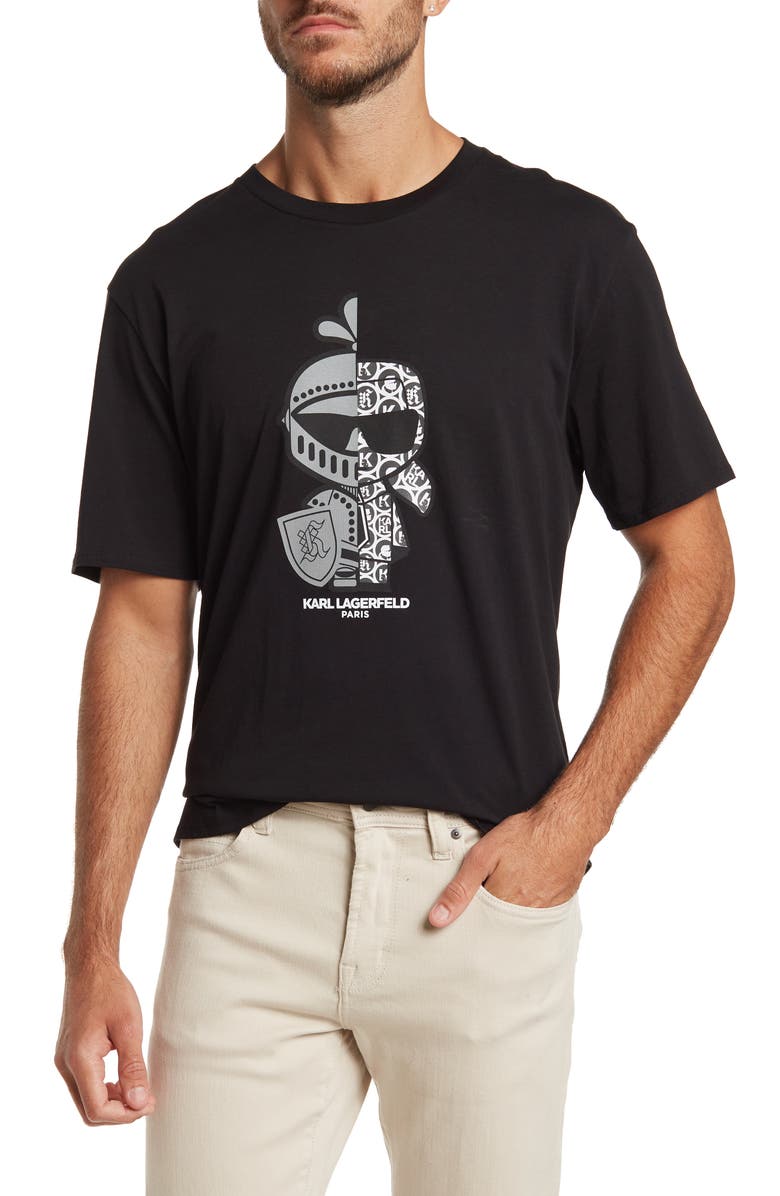 KARL LAGERFELD PARIS Split Personality Graphic T-Shirt, Main, color, 