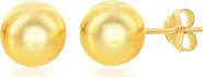 SIMONA 14K Gold Plated Sterling Silver 10mm Ball Stud Earrings