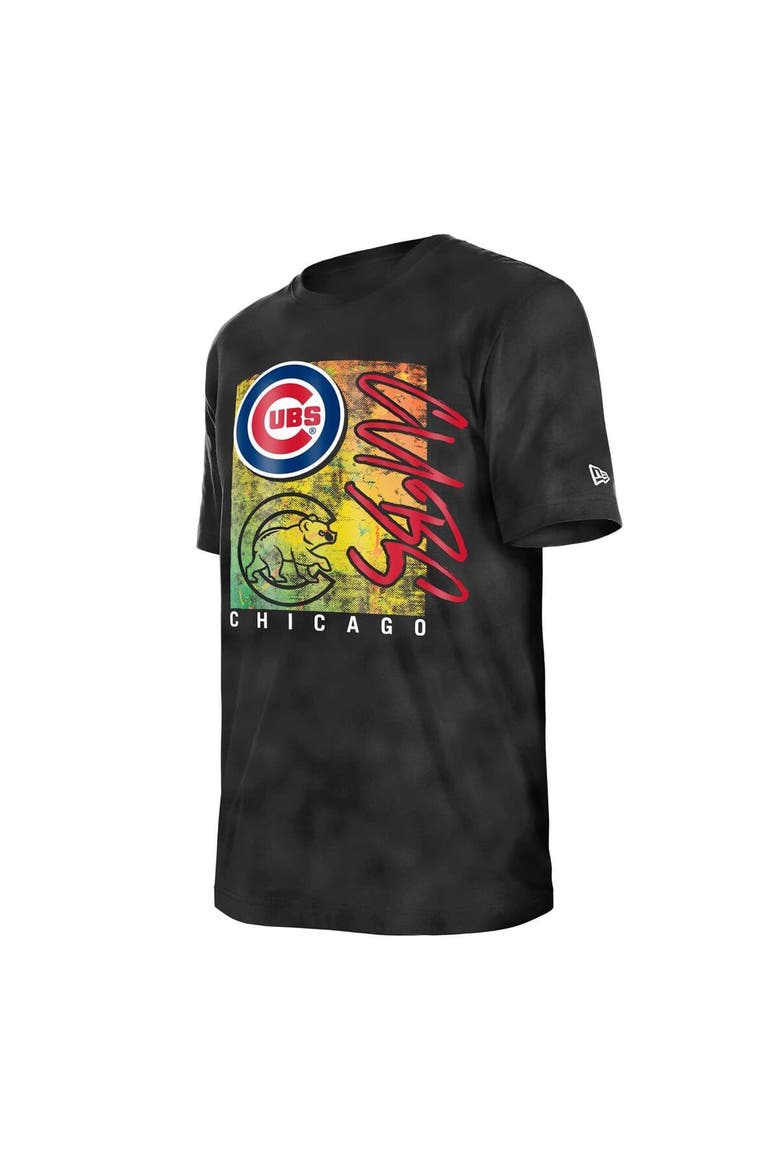 Women's New Era  Black Chicago Cubs Sport Classics Enzyme Wash  Oversized T-Shirt, Alternate, color, Black