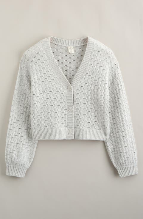 Kids' Pretty Pointelle Stitch Cardigan