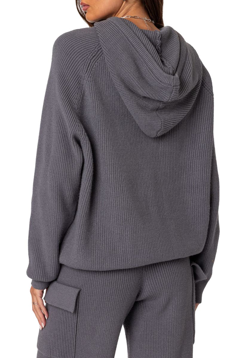 EDIKTED Wynter Sweater Hoodie, Alternate, color, Gray