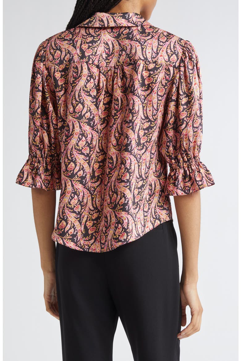 Fiona Charming Paisley Button-Up Shirt, Alternate, color, OBSIDIAN MULTI