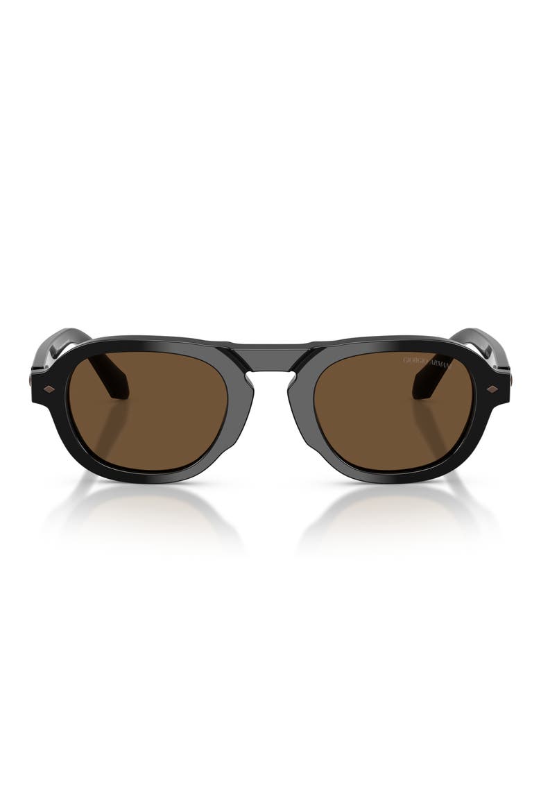 49mm Keyhole Pillow Sunglasses, Main, color, BLACK / DARK BROWN