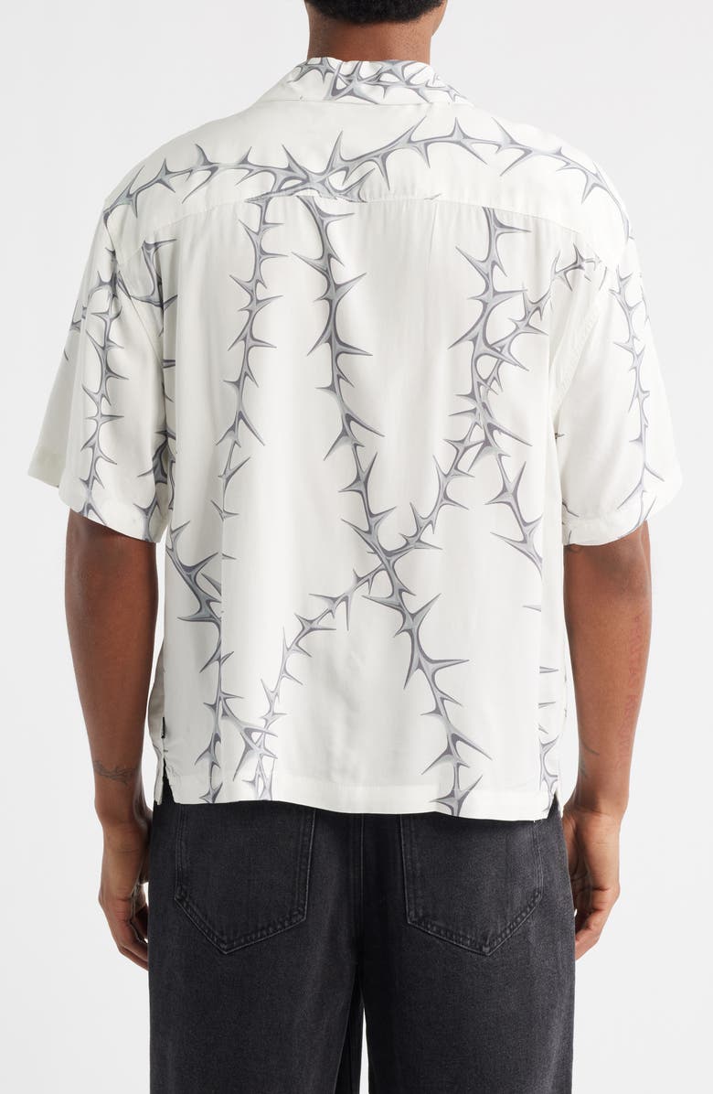 Vans Van Doren Print Camp Shirt, Alternate, color, White