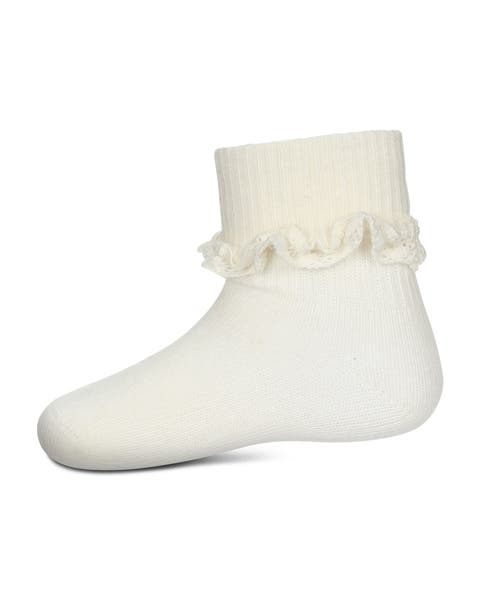 Eyelet-Ruffle-Trim Ankle Sock (Toddler, Little Kid & Big Kid)