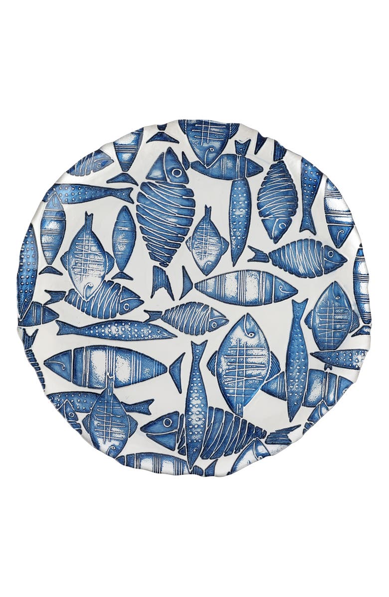 VIETRI Isola Round Glass Platter, Main, color, Blue