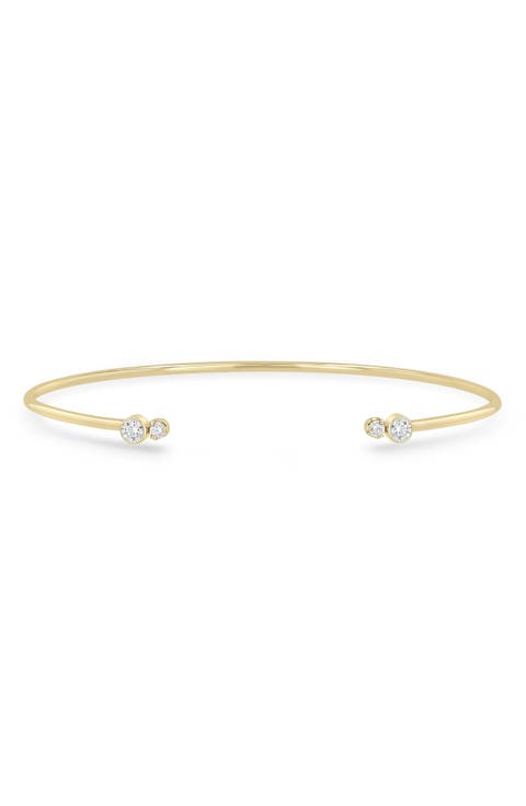 14k Gold Diamond Cuff Bracelet