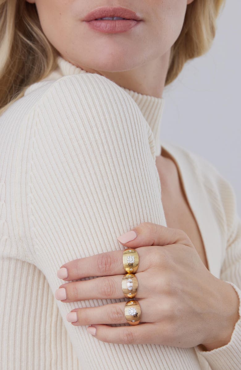 Sara Weinstock Aurora Illusion Round Diamond Signet Ring, Alternate, color, 