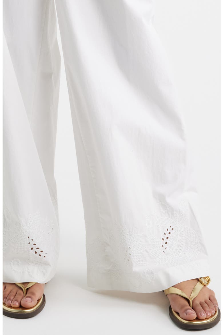 Marin Embroidered Wide Leg Pants, Alternate, color, WHITE