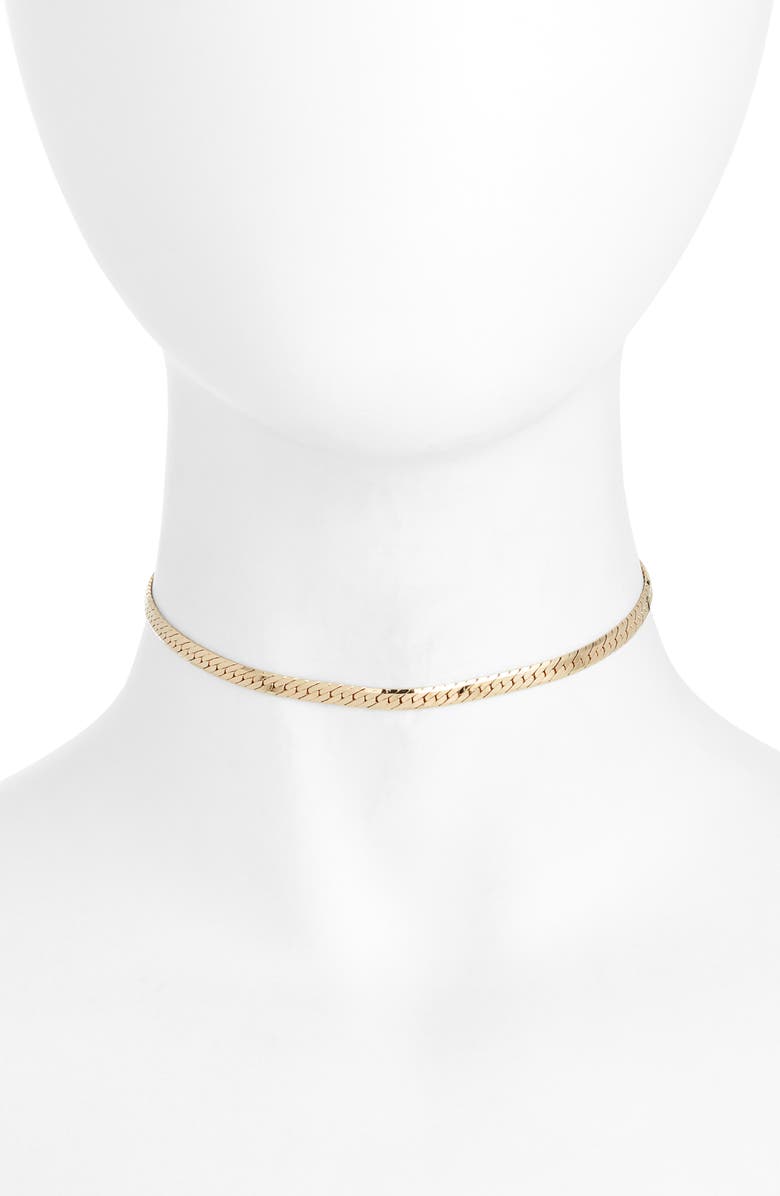 Child of Wild Sicily Herringbone Chain Choker, Main, color, Gold