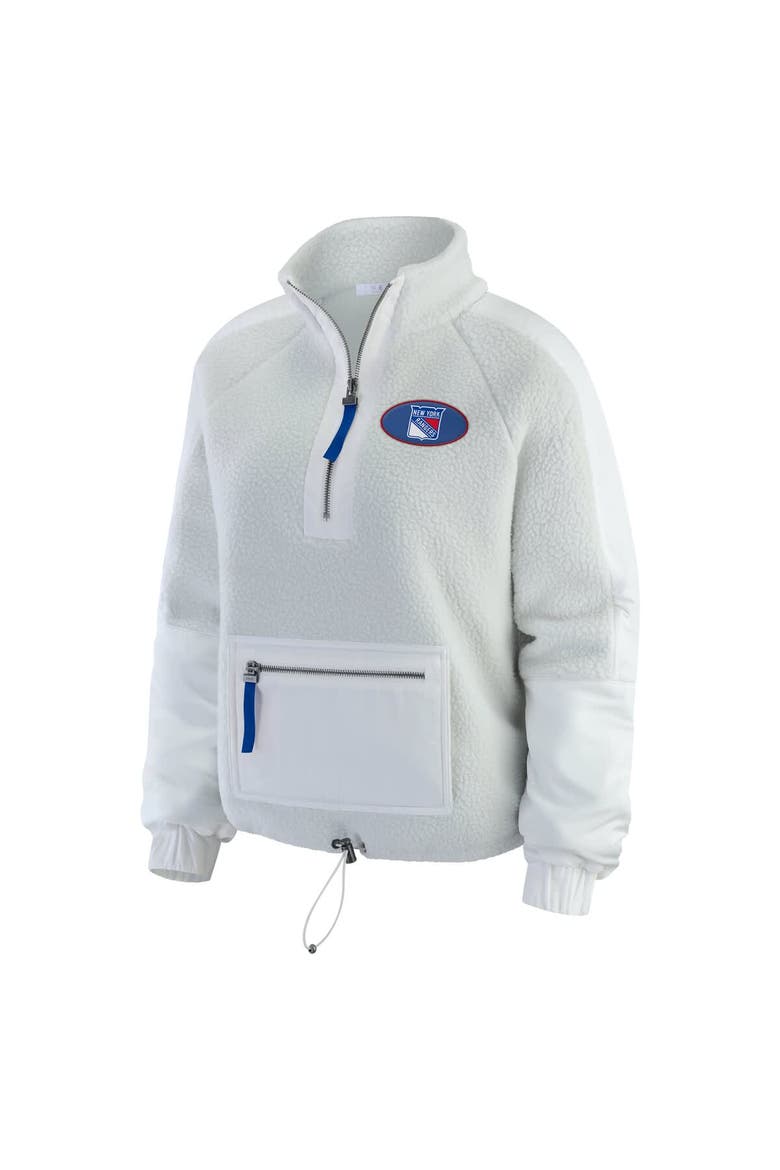 Women's WEAR by Erin Andrews Gray New York Rangers Polar Fleece Quarter-Zip Jacket, Alternate, color, Gray