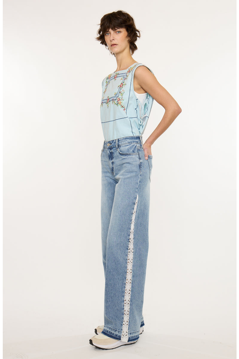 Carollyn High Rise Wide Leg Jeans, Alternate, color, Medium Wash