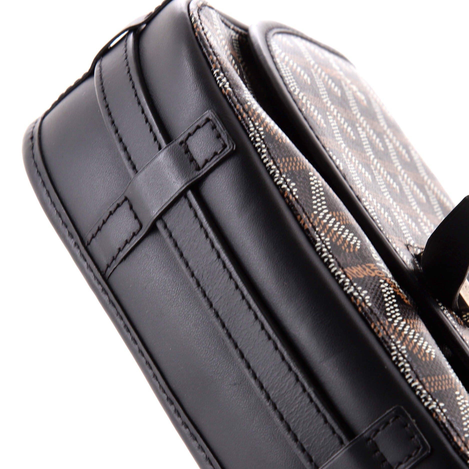 Pre-Owned Goyard Belvedere II Messenger Bag Coated Canvas PM, Alternate, color, Black