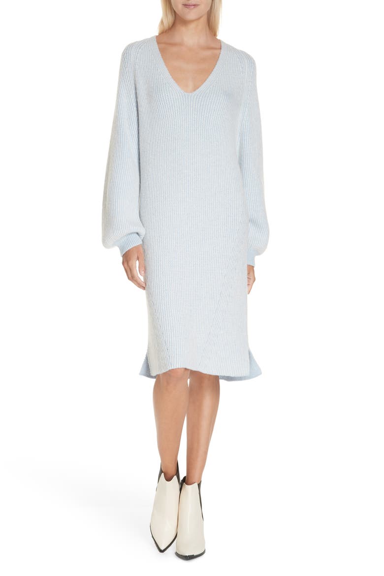 Mallory Baby Alpaca Sweater Dress, Main, color, POWDER BLUE