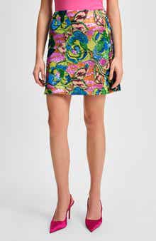 Isaac Mizrahi New York Floral Sequin Miniskirt