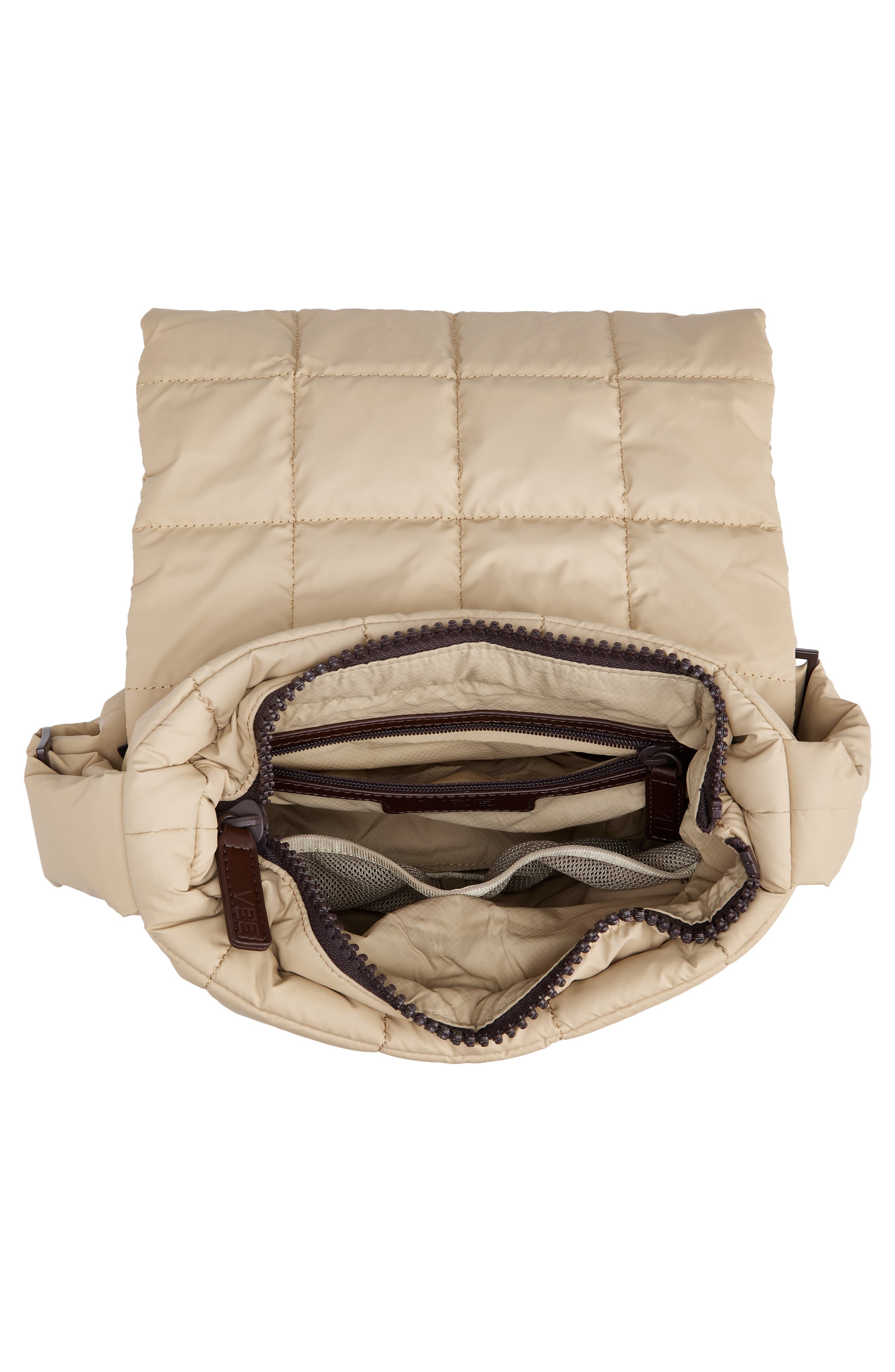 VeeCollective Porter Quilted Recycled Nylon Messenger Bag, Alternate, color, Yellow