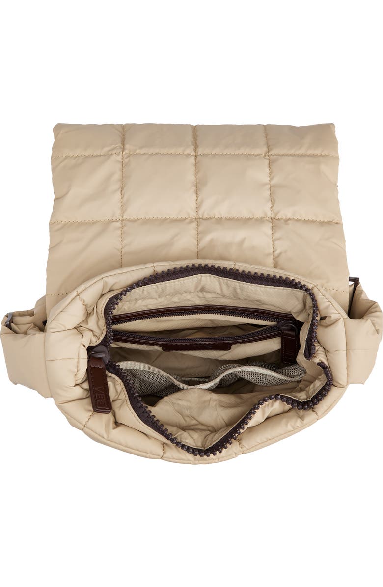 VeeCollective Porter Quilted Recycled Nylon Messenger Bag, Alternate, color, Yellow