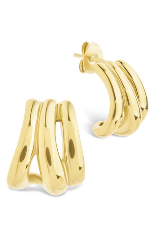 Sterling Forever Clarice Triple Layered Hoop Earrings In Gold