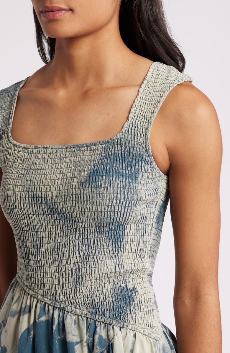 NIKKI LUND Kai Smocked Sleeveless Maxi Dress, Alternate, color, Green