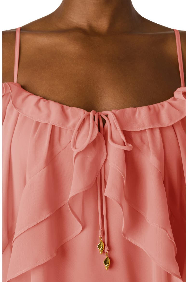 Lorella High-Low Minidress, Alternate, color, SPICED CORAL
