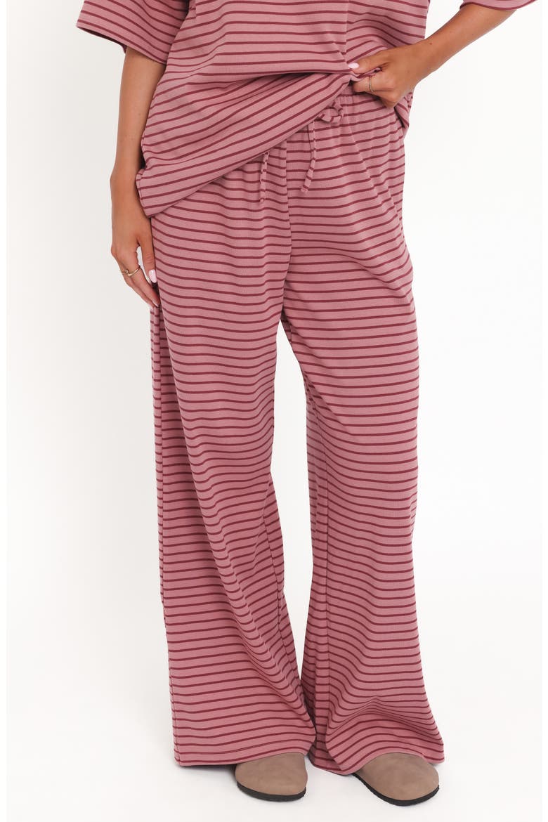 Wilda Stripe Knit Drawstring Pants, Main, color, PINK RED STRIPE